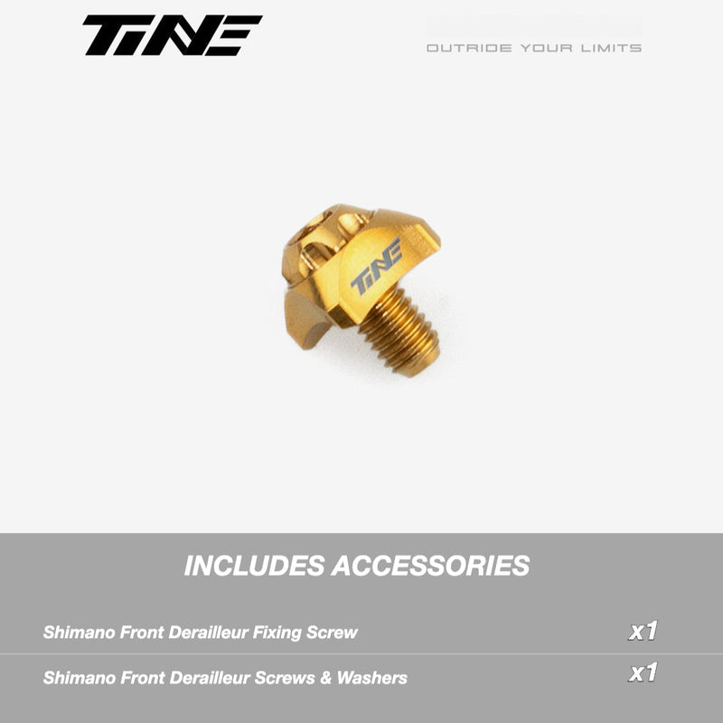 TiNE Titanium Front Derailleur Bolt and Washer Kit for Shimano Road Bikes