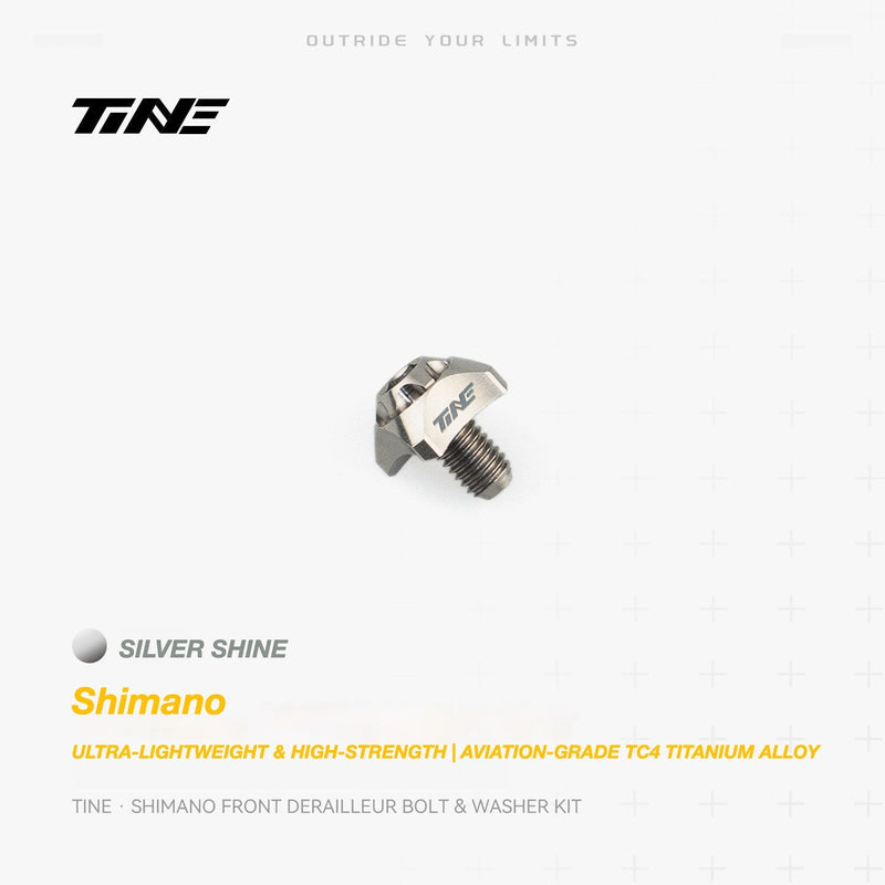 TiNE Titanium Front Derailleur Bolt and Washer Kit for Shimano Road Bikes
