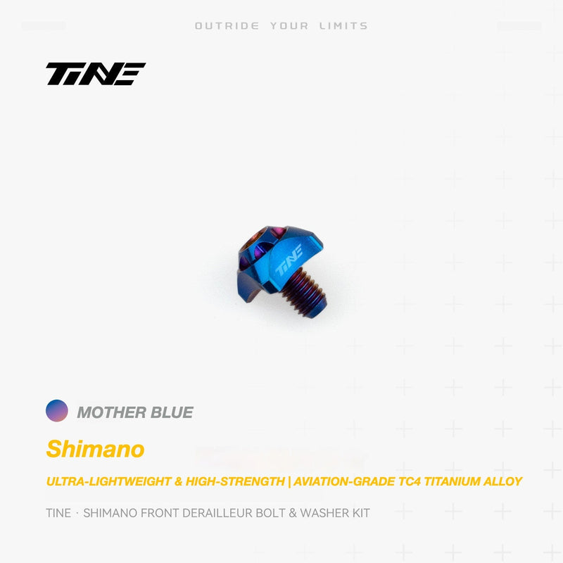 TiNE Titanium Front Derailleur Bolt and Washer Kit for Shimano Road Bikes