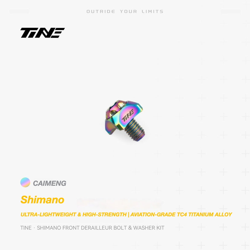 TiNE Titanium Front Derailleur Bolt & Washer Kit for Shimano Road Bikes