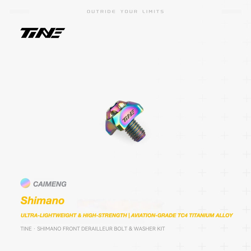 TiNE Titanium Front Derailleur Bolt and Washer Kit for Shimano Road Bikes