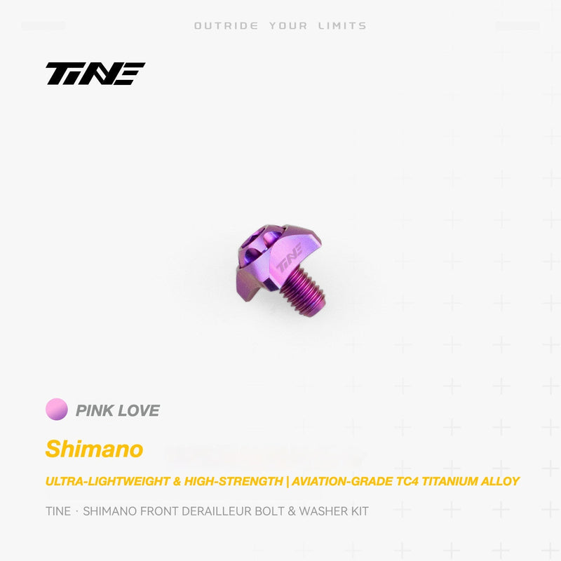 TiNE Titanium Front Derailleur Bolt and Washer Kit for Shimano Road Bikes