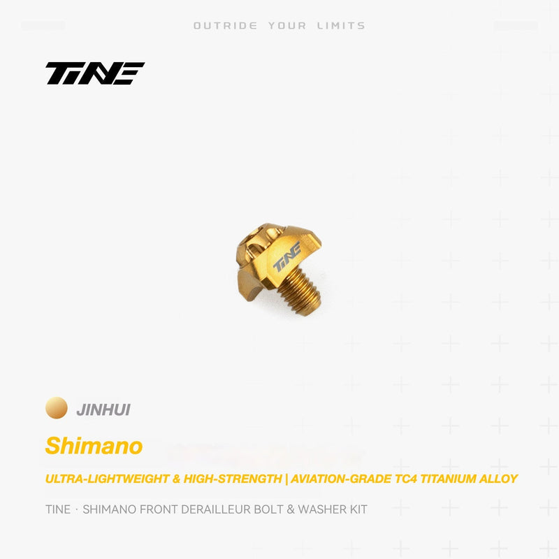 TiNE Titanium Front Derailleur Bolt and Washer Kit for Shimano Road Bikes