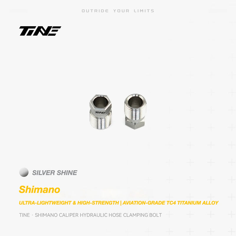 TiNE Titanium Hydraulic Hose Clamping Bolt Shimano Brake Calipers Silver Shine