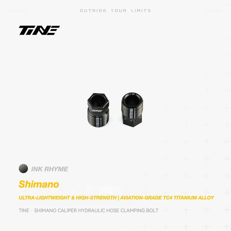 TiNE Titanium Hydraulic Hose Clamping Bolt Shimano Brake Calipers Matte Black