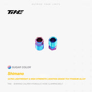 TiNE Titanium Hydraulic Hose Clamping Bolt Shimano Brake Calipers Candy Oil Slick