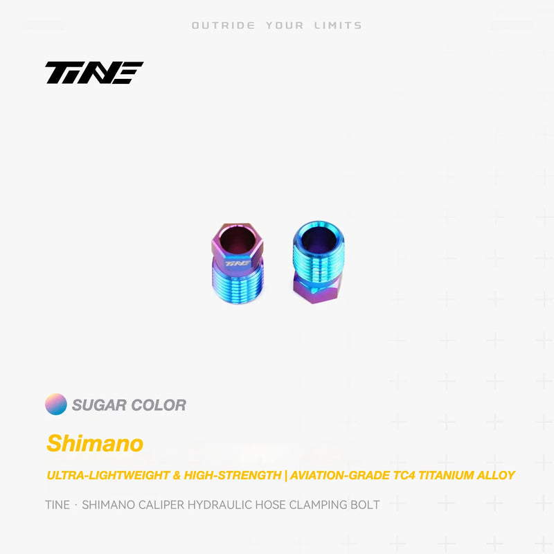 TiNE Titanium Hydraulic Hose Clamping Bolt Shimano Brake Calipers Candy Oil Slick