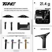 TiNE Titanium Saddle Clamp Kit for Cervélo Seatposts — 21.4g Cervelo（Black leveling clamp head）