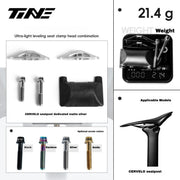 TiNE Titanium Saddle Clamp Kit for Cervélo Seatposts — 21.4g Cervelo（Silver leveling clamp head）