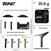 TiNE Titanium Saddle Clamp Kit for Colnago V5RS / Y1RS — 20.8g