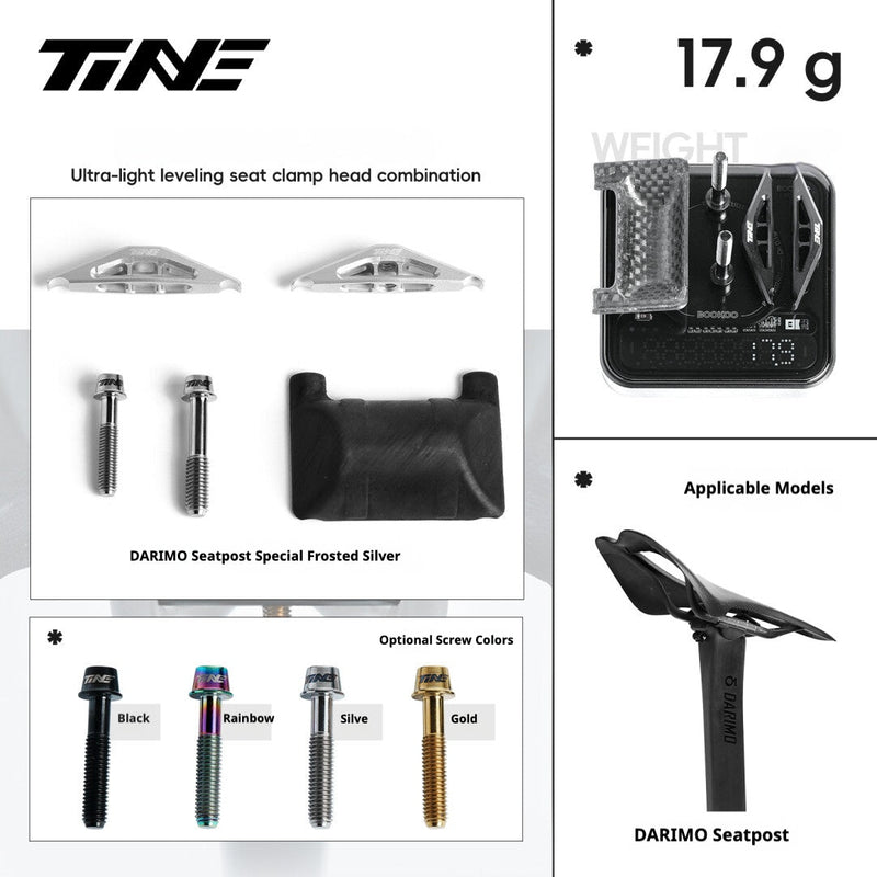 TiNE Titanium Seat Clamp & Leveling Assembly — 6.8g — Specialized SL8/SL9, Aethos, Colnago & DARIMO