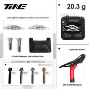 TiNE Titanium Seat Clamp & Leveling Assembly — 6.8g — Specialized SL8/SL9, Aethos, Colnago & DARIMO