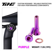 TiNE Titanium Seatpost Clamp Bolt Kit for Specialized Road Bikes Purple