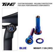 TiNE Titanium Seatpost Clamp Bolt Kit for Specialized Road Bikes Blue