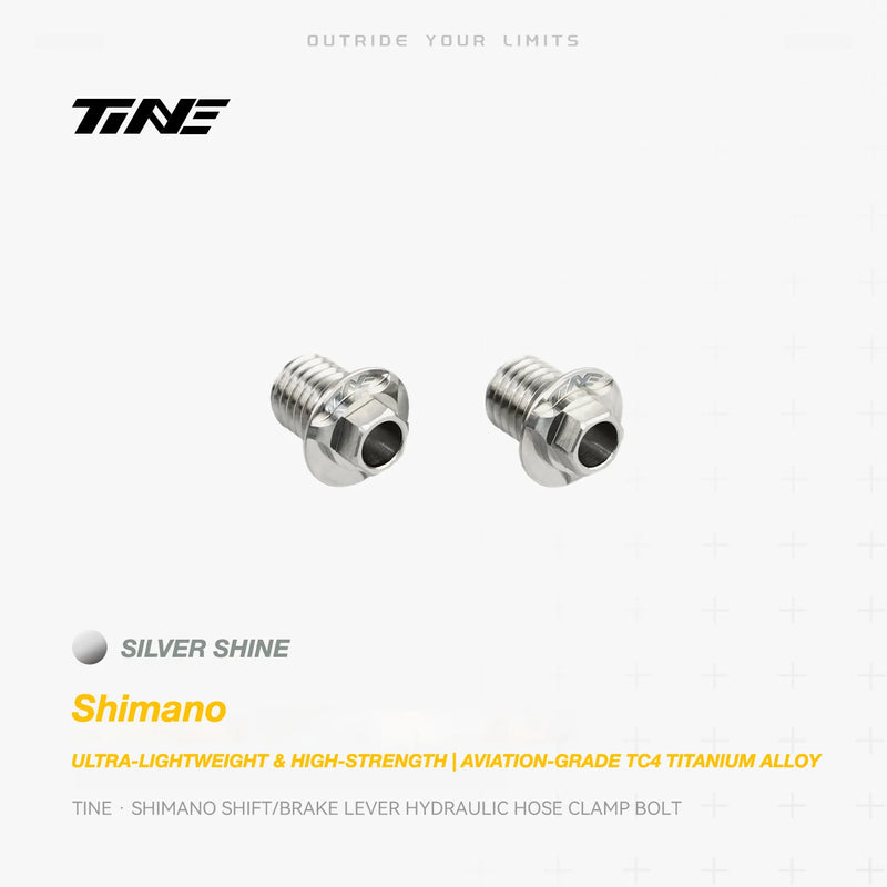 TiNE Titanium Shifter Hydraulic Hose Clamping Bolt Shimano Road Shifters Silver Shine