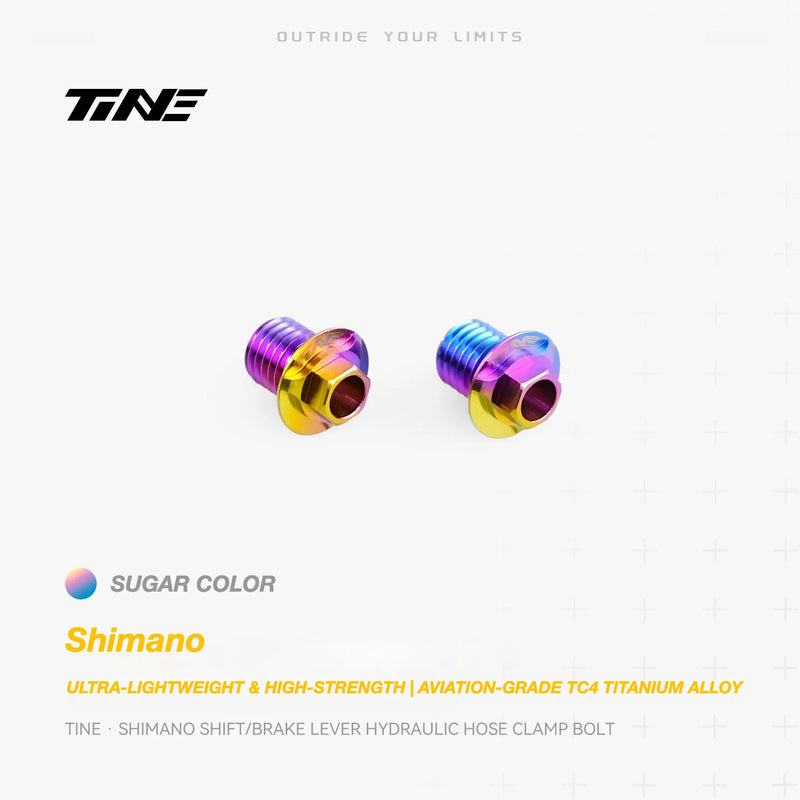TiNE Titanium Shifter Hydraulic Hose Clamping Bolt Shimano Road Shifters Candy Oil Slick