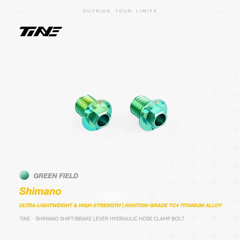 TiNE Titanium Shifter Hydraulic Hose Clamping Bolt Shimano Road Shifters Forest Green