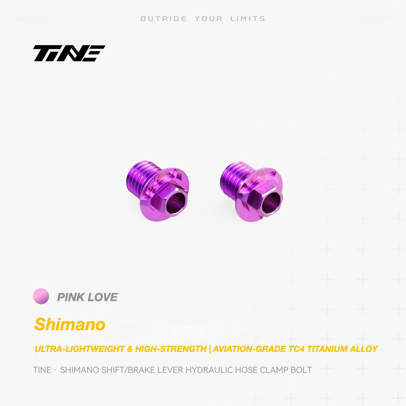 TiNE Titanium Shifter Hydraulic Hose Clamping Bolt Shimano Road Shifters Pink Love