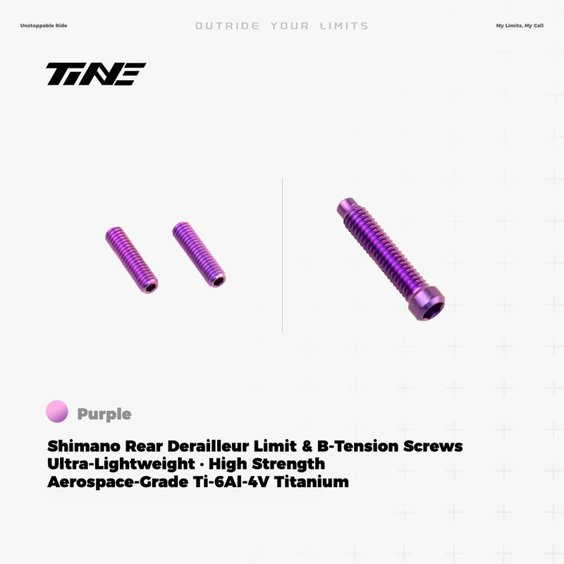 TiNE Titanium Shimano Rear Derailleur Limit and B-Tension Screws