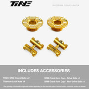 TiNE Titanium Crank Arm Cap and Locking Bolt Set for THM / SRM