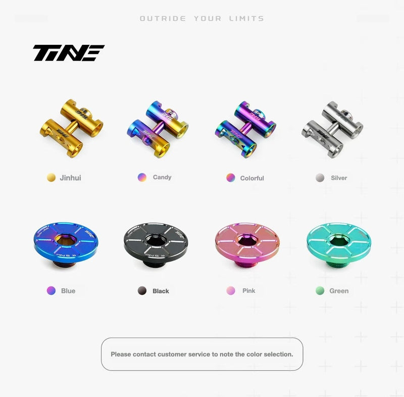 TiNE Titanium Crank Arm Cap and Locking Bolt Set for THM / SRM
