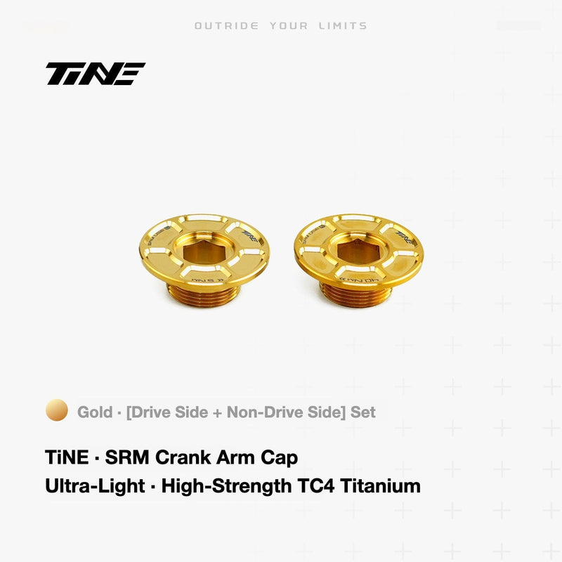 TiNE Titanium Crank Arm Cap and Locking Bolt Set for THM / SRM
