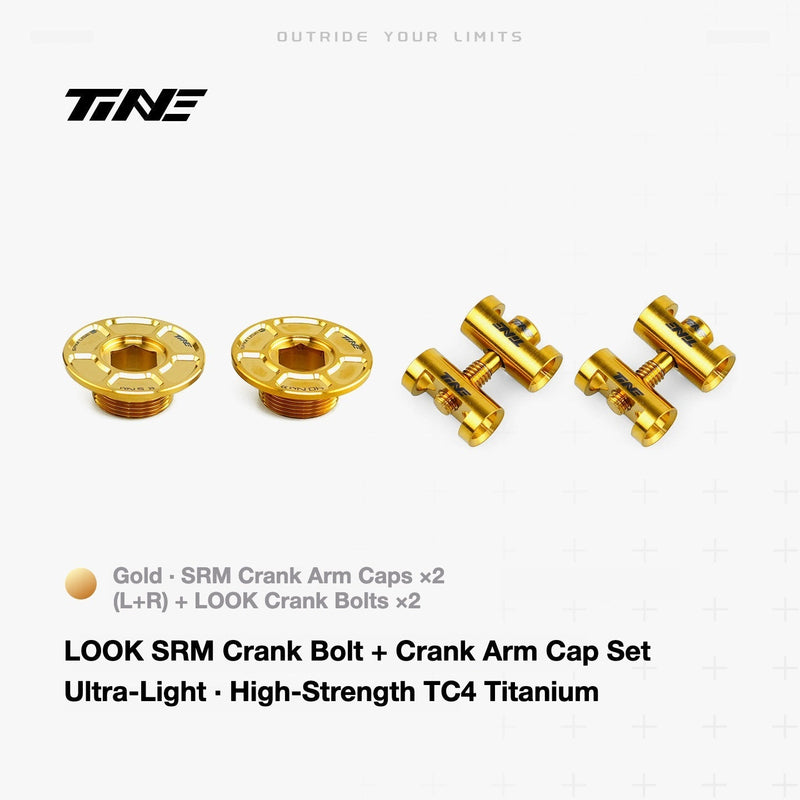 TiNE Titanium Crank Arm Cap and Locking Bolt Set for THM / SRM