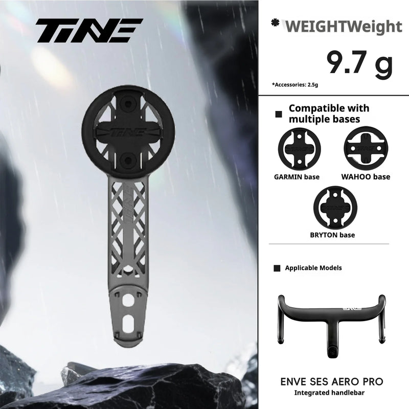 TiNE Ultra-Light Titanium Road Handlebar 3D Printed Computer Mount | Fully Hollow Design | High Strength - Detail 53