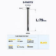 S-PARTS Titanium Bolt Upgrade Kit for Brompton | TC4 CNC Lightweight Frame / Hinge Hardware Set - Detail 21