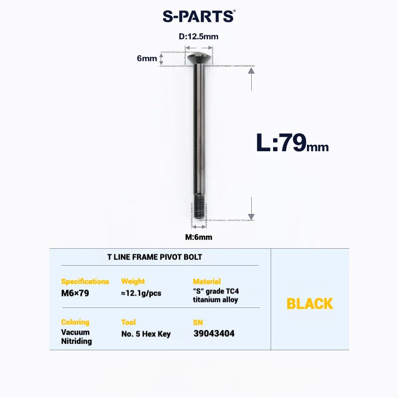S-PARTS Titanium Bolt Upgrade Kit for Brompton | TC4 CNC Lightweight Frame / Hinge Hardware Set - Detail 21