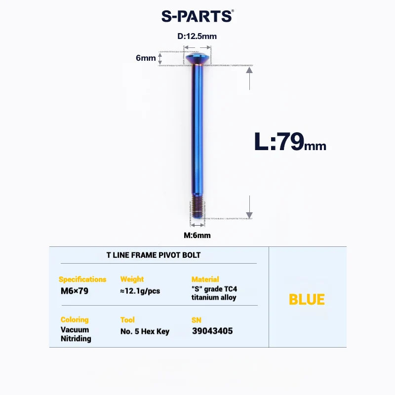S-PARTS Titanium Bolt Upgrade Kit for Brompton | TC4 CNC Lightweight Frame / Hinge Hardware Set - Detail 23