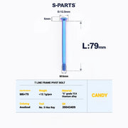 S-PARTS Titanium Bolt Upgrade Kit for Brompton | TC4 CNC Lightweight Frame / Hinge Hardware Set - Detail 25