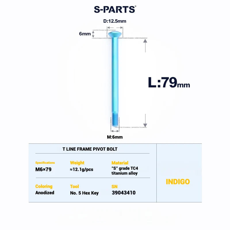 S-PARTS Titanium Bolt Upgrade Kit for Brompton | TC4 CNC Lightweight Frame / Hinge Hardware Set - Detail 27