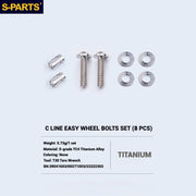 S-PartS Titanium Bolt Upgrade Kit for Brompton | TC4 CNC Lightweight Frame & Hinge Hardware Set