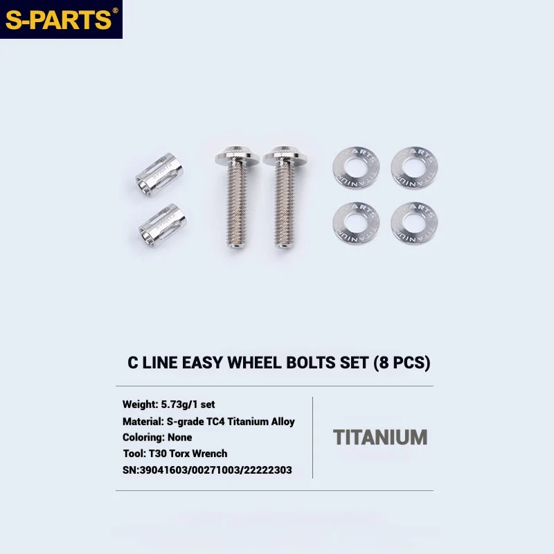 S-PARTS Titanium Bolt Upgrade Kit for Brompton | TC4 CNC Lightweight Frame / Hinge Hardware Set - Detail 85