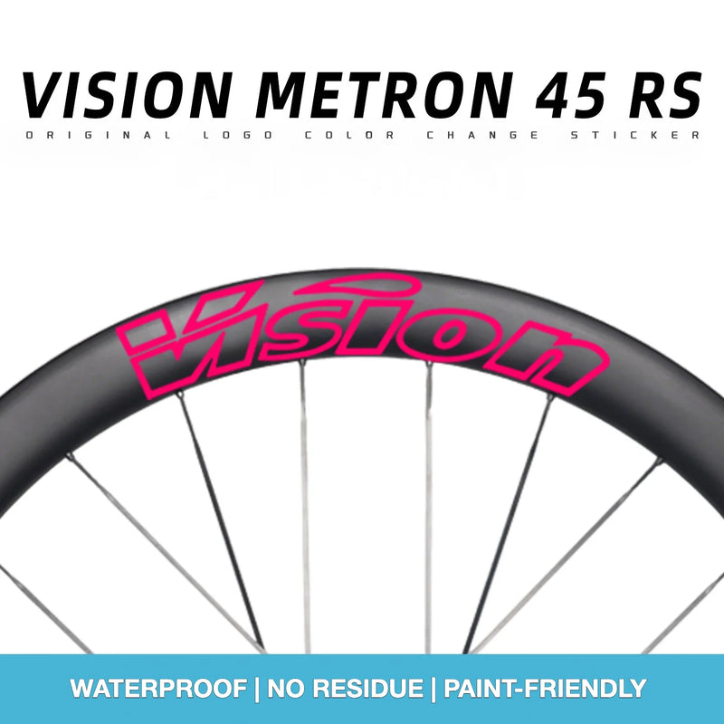VISION METRON 45 RS Wheel Decal Kit — Carbon Rim Wrap Stickers — Complete Wheelset + Spare Decals