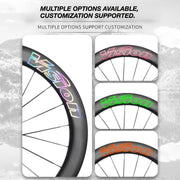 VISION METRON 45 RS Wheel Decal Kit — Carbon Rim Wrap Stickers — Complete Wheelset + Spare Decals - Detail 2