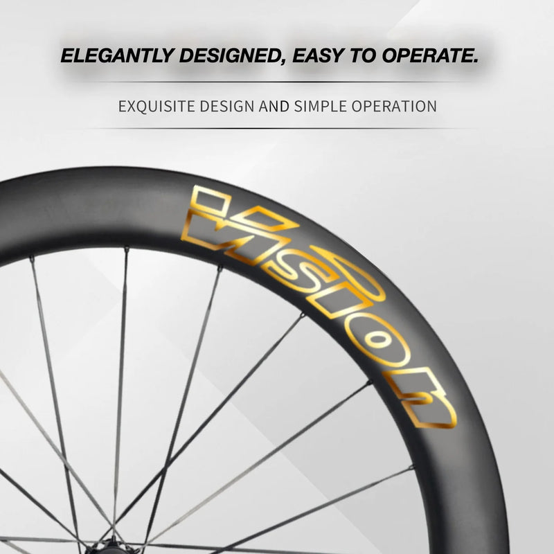 VISION METRON 60 RS Wheel Decal Kit — Carbon Rim Wrap Stickers — Complete Wheelset + Spare Set - Detail 3
