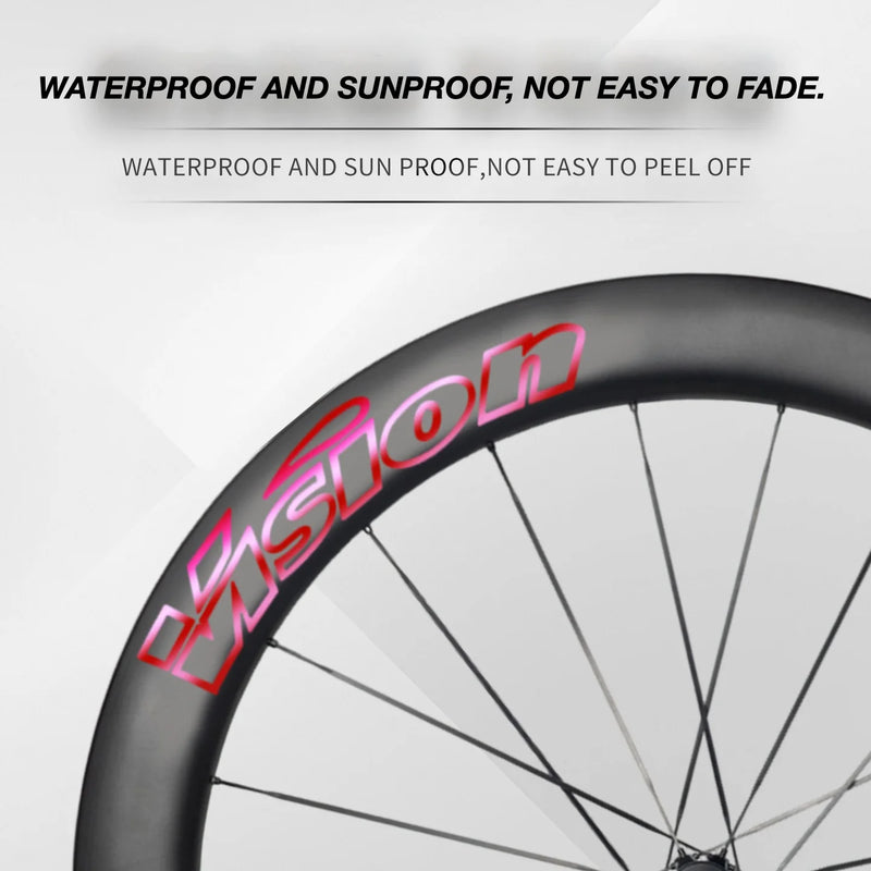 VISION METRON 60 RS Wheel Decal Kit — Carbon Rim Wrap Stickers — Complete Wheelset + Spare Set - Detail 5