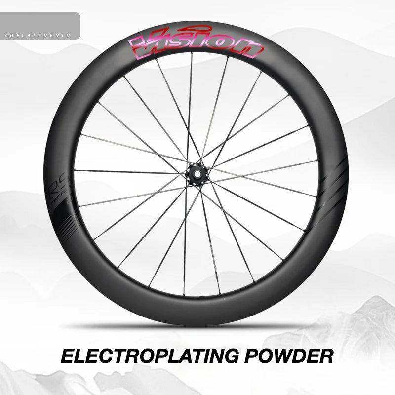 VISION METRON 60 RS Wheel Decal Kit — Carbon Rim Wrap Stickers — Complete Wheelset + Spare Set - Detail 11