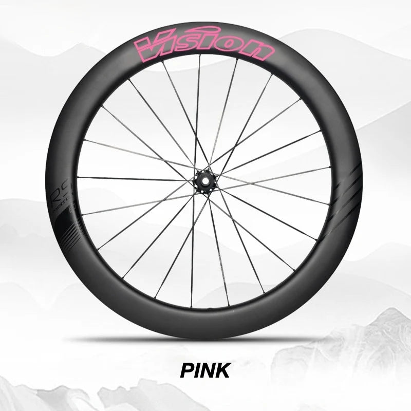 VISION METRON 60 RS Wheel Decal Kit — Carbon Rim Wrap Stickers — Complete Wheelset + Spare Set - Detail 14