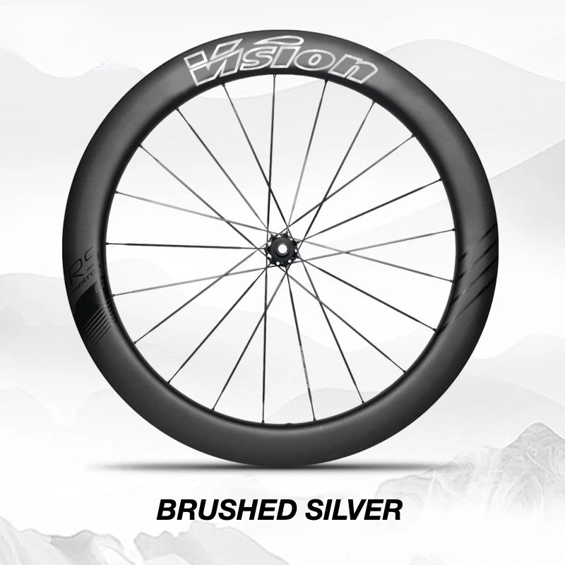 VISION METRON 60 RS Wheel Decal Kit — Carbon Rim Wrap Stickers — Complete Wheelset + Spare Set - Detail 22