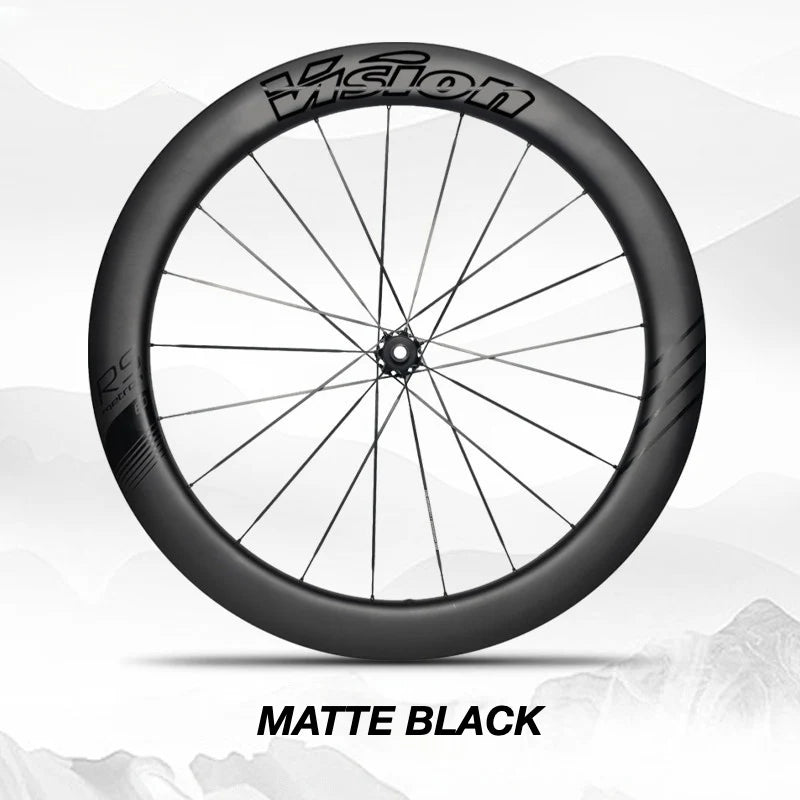 VISION METRON 60 RS Wheel Decal Kit — Carbon Rim Wrap Stickers — Complete Wheelset + Spare Set - Detail 34