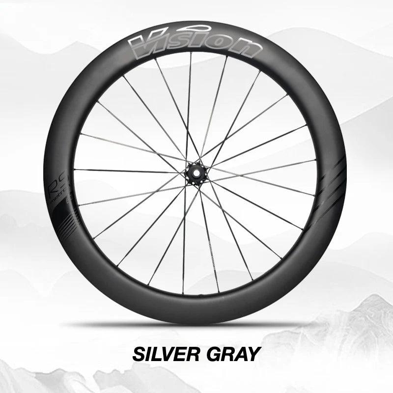 VISION METRON 60 RS Wheel Decal Kit — Carbon Rim Wrap Stickers — Complete Wheelset + Spare Set - Detail 36