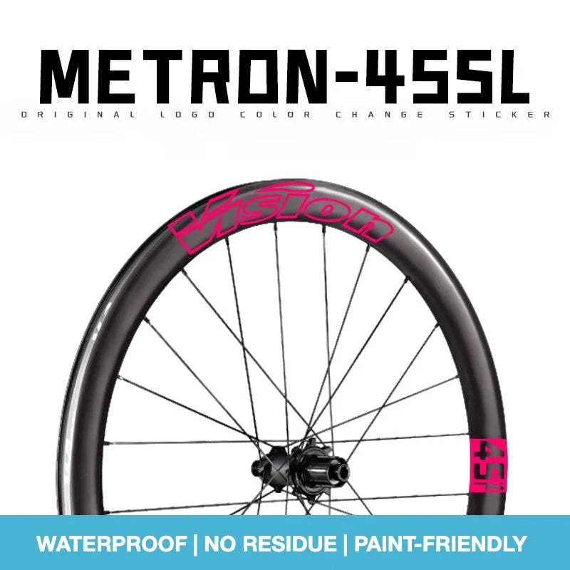VISION METRON SL45 Wheel Decal Kit — Carbon Rim Wrap Stickers — Complete Wheelset + Spare Set