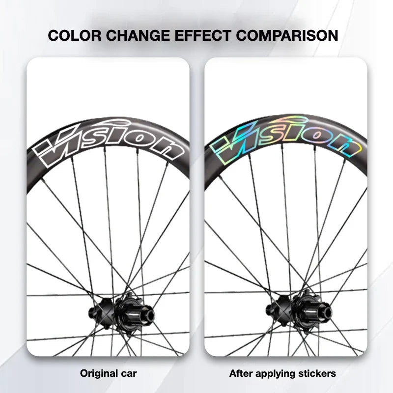 VISION METRON SL45 Wheel Decal Kit — Carbon Rim Wrap Stickers — Complete Wheelset + Spare Set - Detail 4