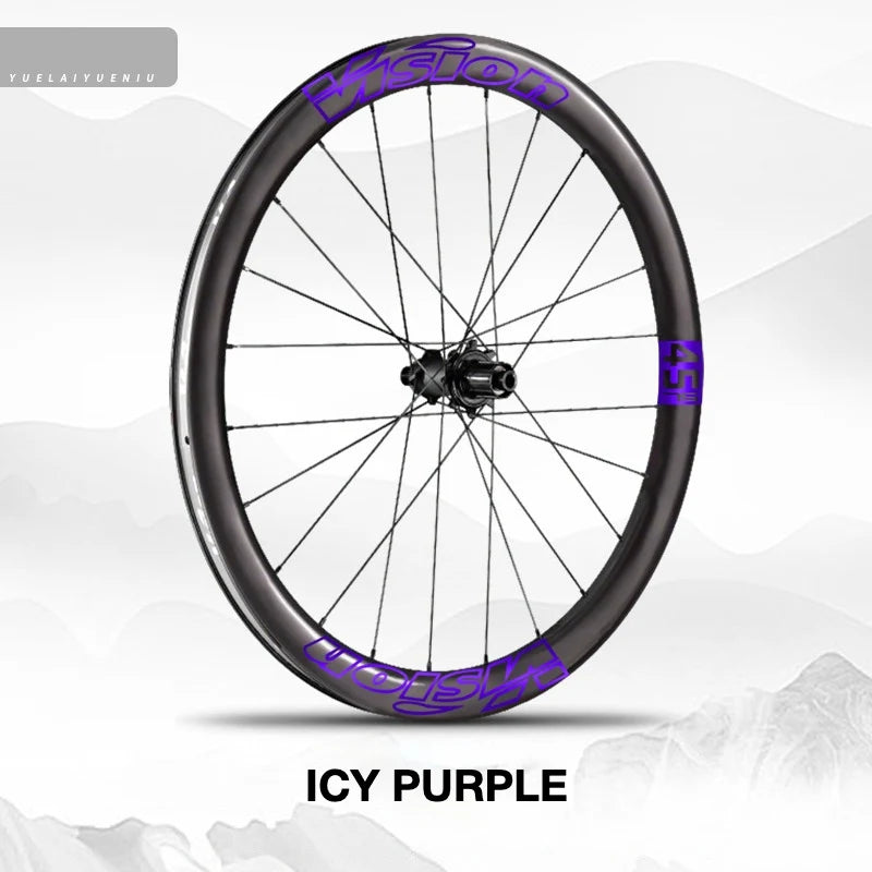 VISION METRON SL45 Wheel Decal Kit — Carbon Rim Wrap Stickers — Complete Wheelset + Spare Set - Detail 7