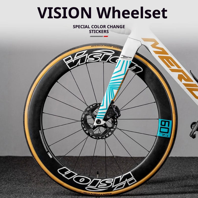 VISION METRON SL60 / SL45 Rim Decal Kit — 1-Wheel Set + 1 Spare Strip — Order 2 for Full Bike