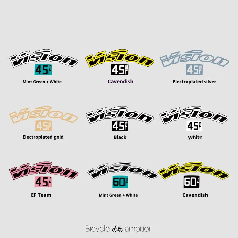 VISION METRON SL60 / SL45 Rim Decal Kit — 1-Wheel Set + 1 Spare Strip — Order 2 for Full Bike - Detail 28