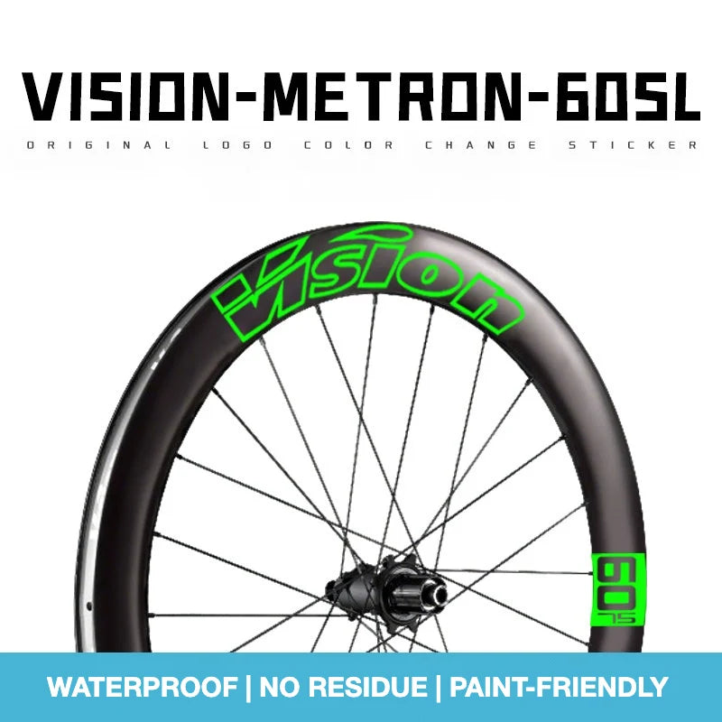 VISION METRON SL60 Wheel Decal Kit — Carbon Rim Wrap Stickers — Complete Wheelset + Spare Set